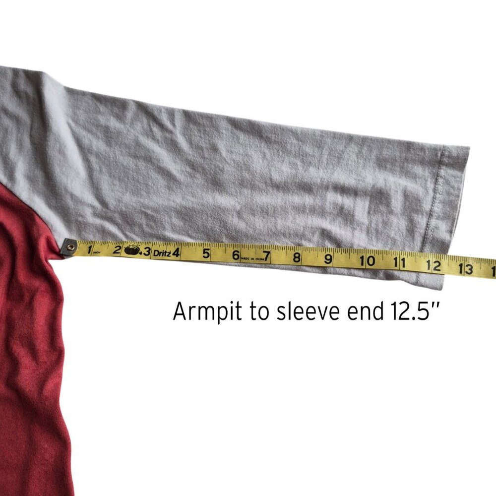 American Fighter Baseball Style Raglan 3/4 Sleeve Tee Orange Grey Graphic S - Picture 12 of 12